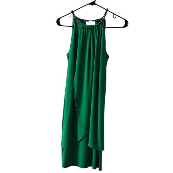 Jessica Simpson Green Tulip Hem Embellished Halter Neckline Size 10 - Picture 9 of 11